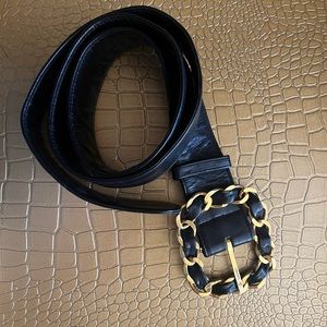 Chanel black and gold belt